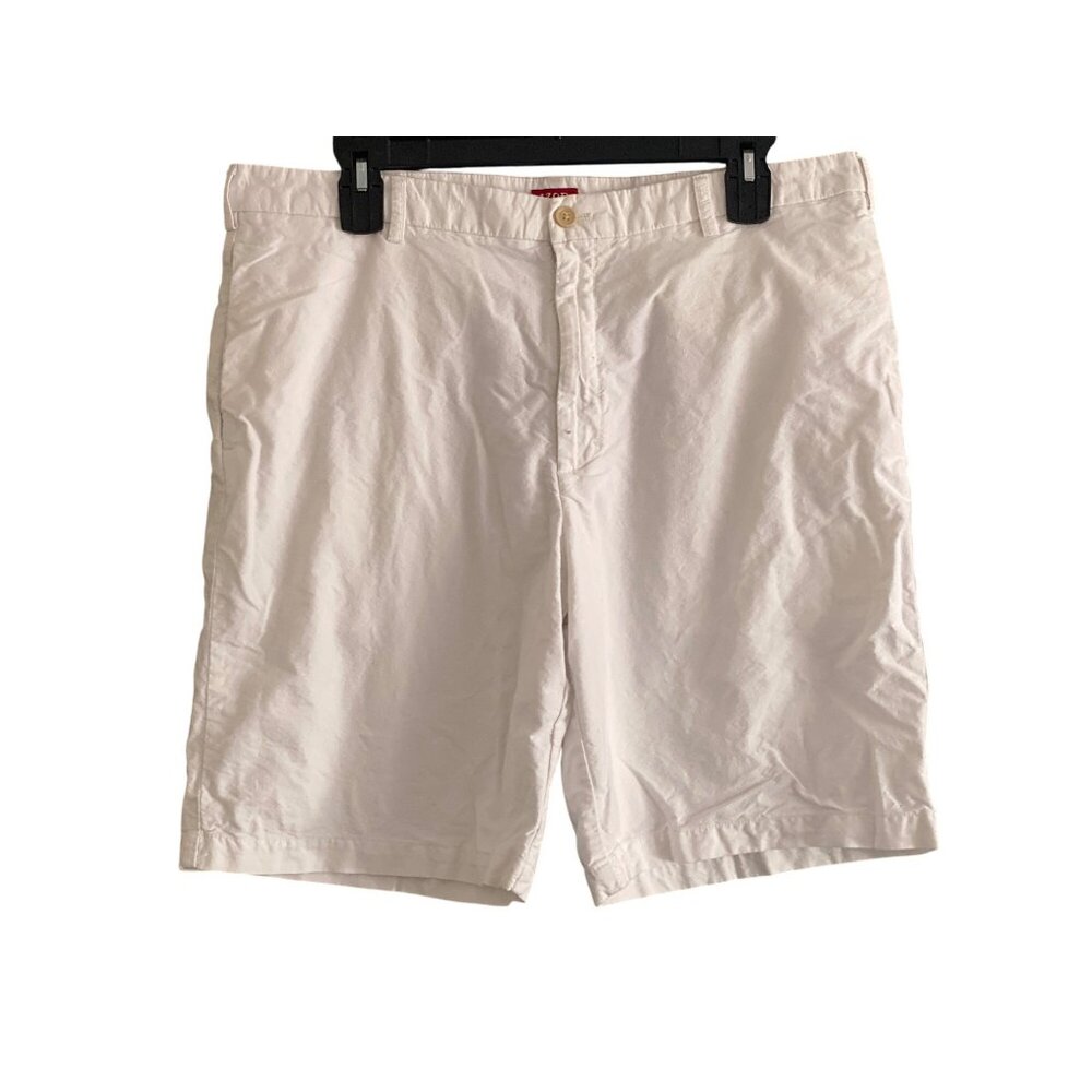 IZOD Luxury Sport Shorts White Side & Back Pockets Zipper Front Men 40 VTG